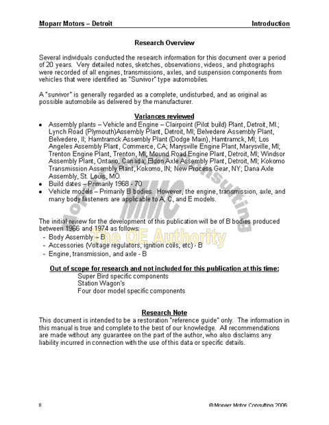 PLYMOUTH B-Body VOLUME 3